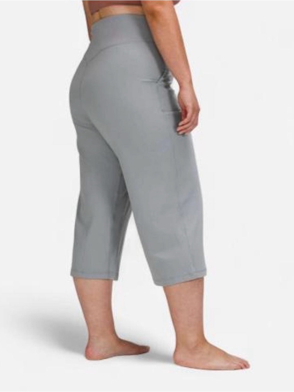 Lululemon Align Wide Leg High Rise Crop Pant Light Grey Women’s Size 14 Nulu
